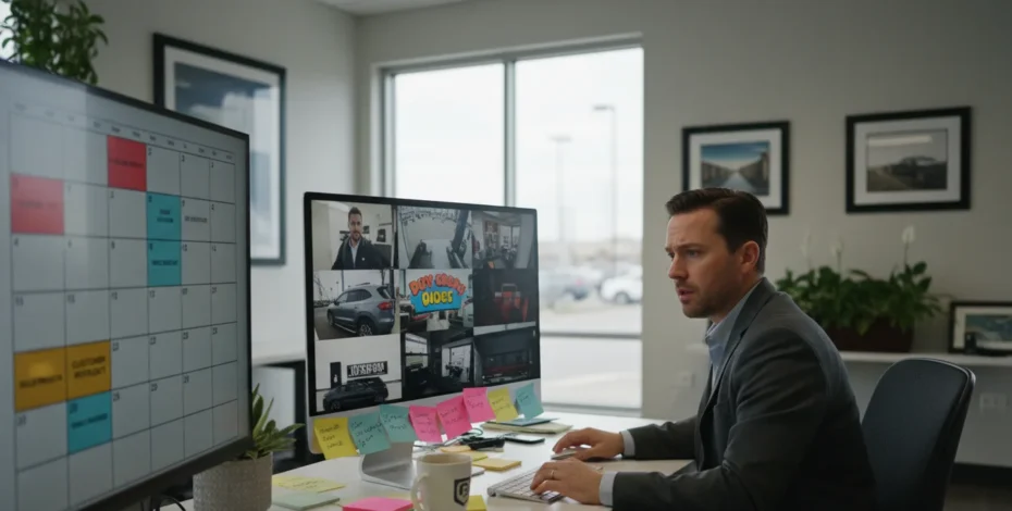 Man struggling with video strategy for car dealerships